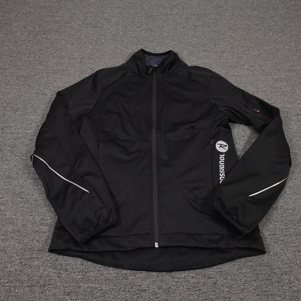 Rossignol Jacket Womens 10 Black Softshell Full Zip Cycling Ski Windbreaker